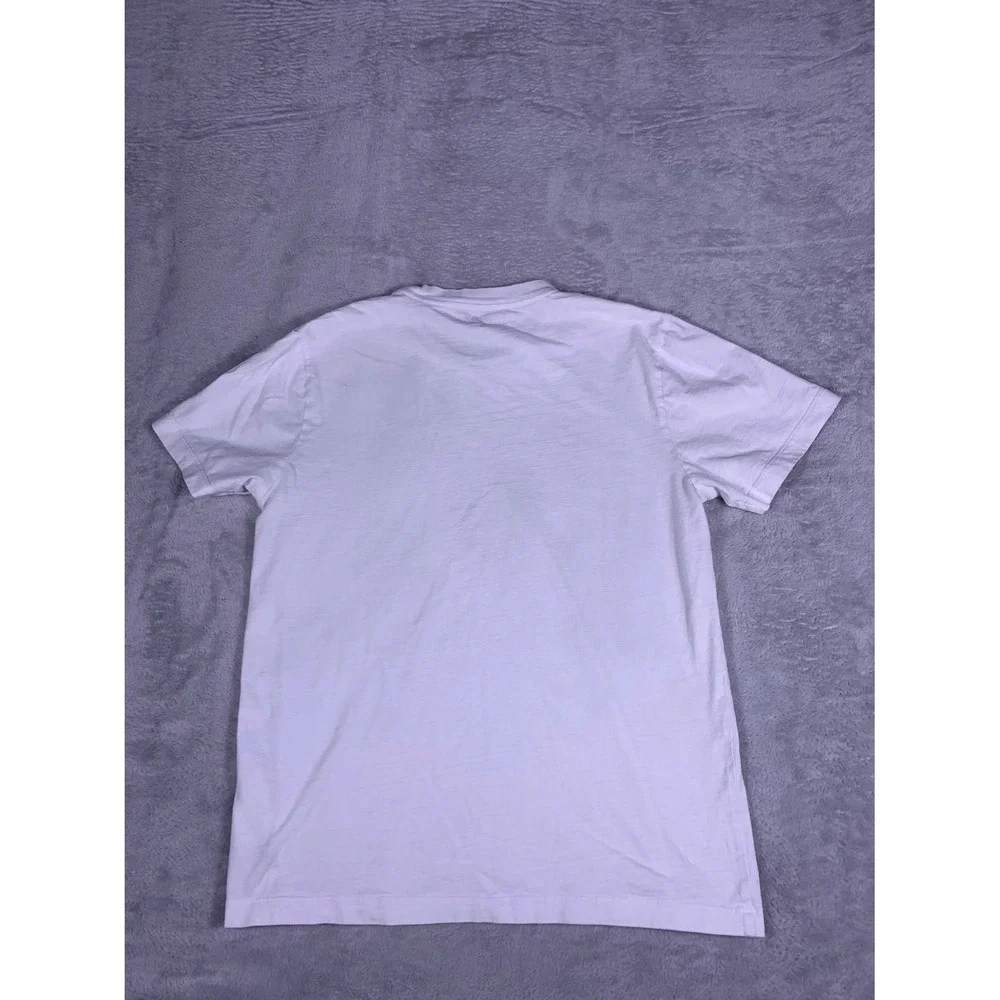 True Religion Horseshoe Logo Repeat Print Mens S White T-Shirt Short Sleeve